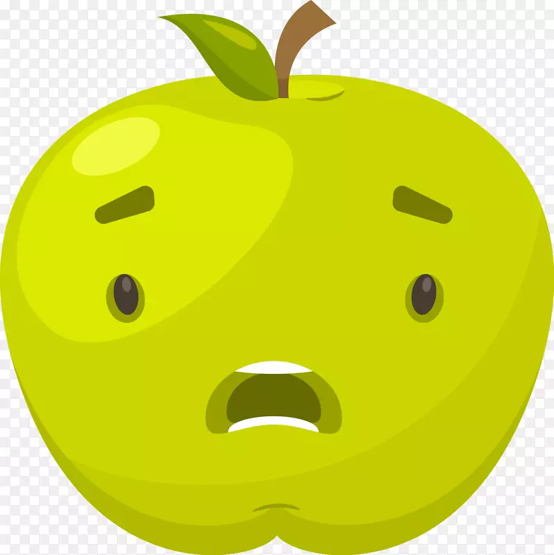 苹果贴纸剪贴画-绿色苹果表情