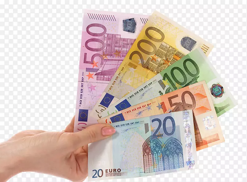货币，欧元，货币，，摄影，钞票-不同面额的钞票