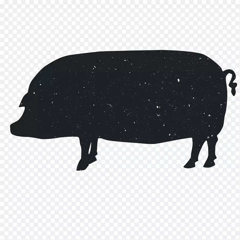 家猪剪影动物-动物剪影