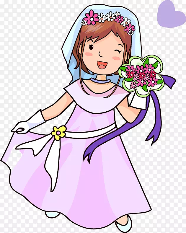 卡通新娘-漂亮的婚纱