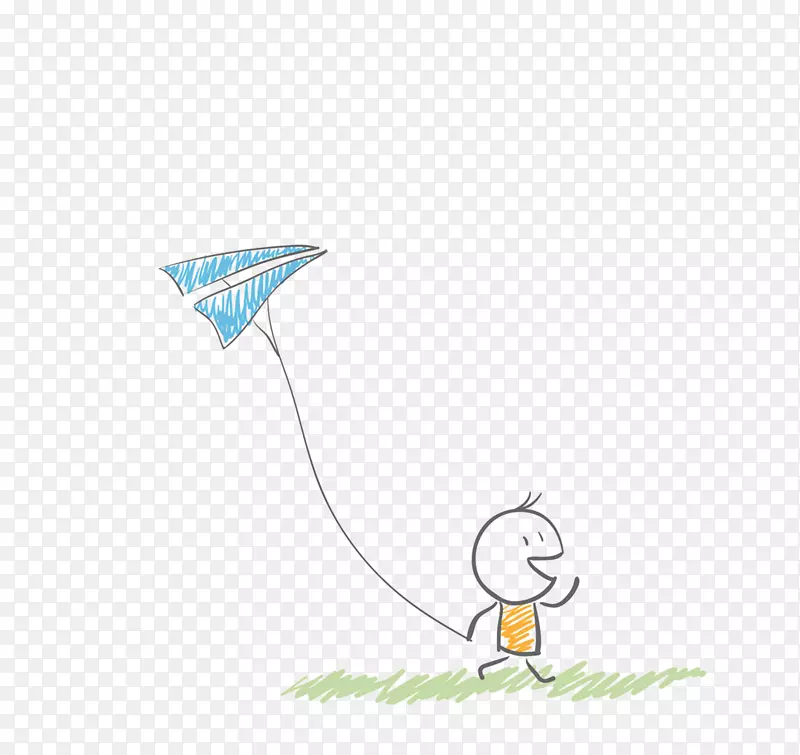 卡通动画下载-小人放风筝材料免费拉