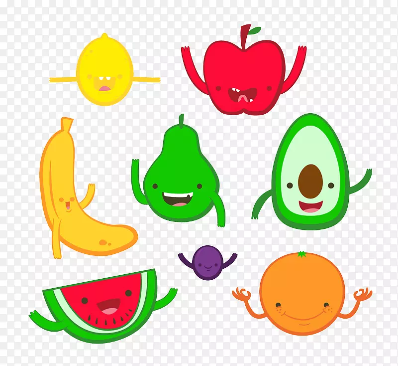卡通画水果-可爱的卡通水果