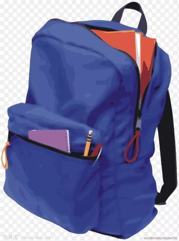 学生背包学校用品包-蓝色书包