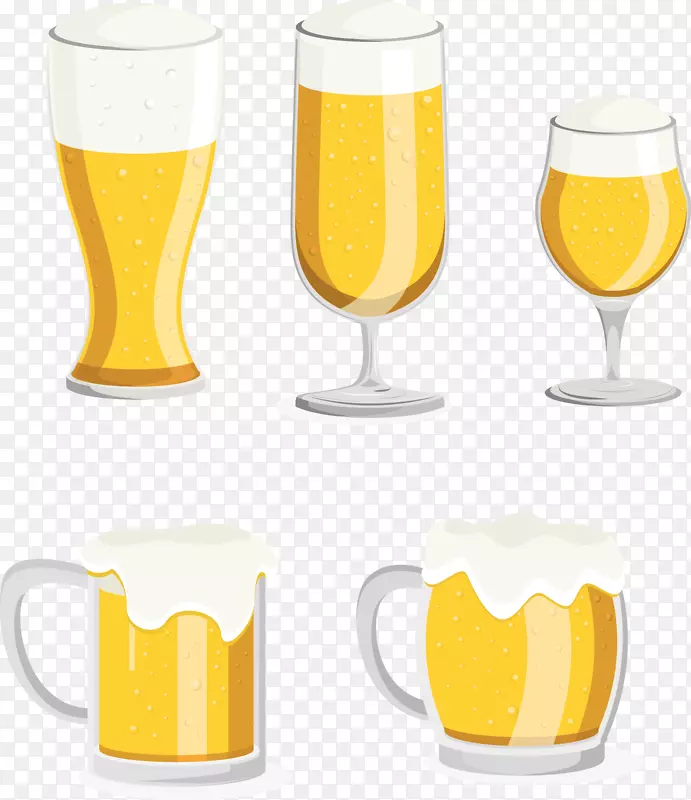 啤酒玻璃器皿杯品脱玻璃剪贴画手绘啤酒