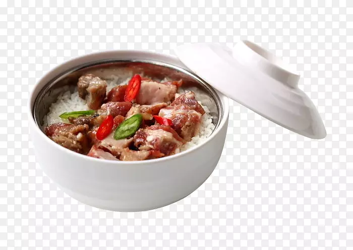 亚洲菜排骨-牛肉，蒸米饭