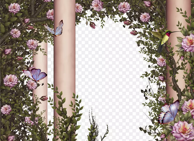 蝴蝶花玫瑰高清电视壁纸-欧洲婚礼图案拱门