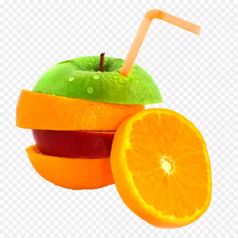 果汁饮料橙子食品柑橘橙子苹果装饰图