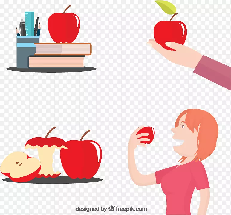 奥多比插画苹果奥格利斯插图-红苹果