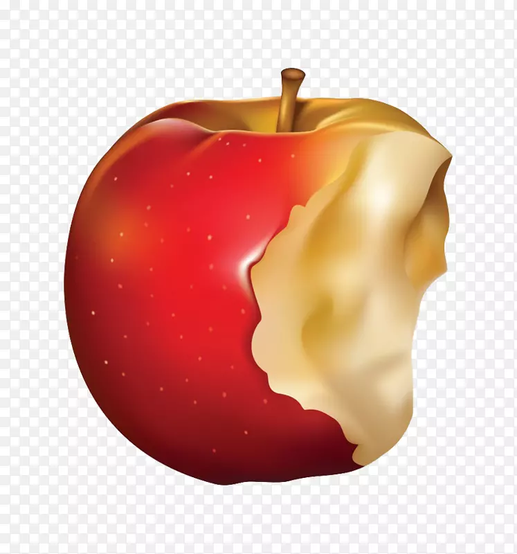 苹果水果剪贴画.手绘咬苹果