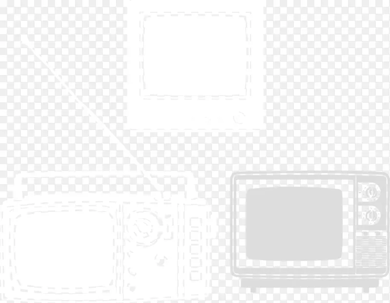 白色方形品牌区域图案-老式黑白电视背景材料