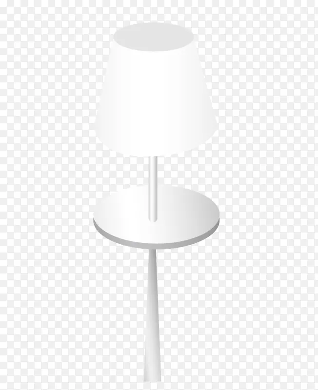 角图案-白色台灯和一张小圆桌