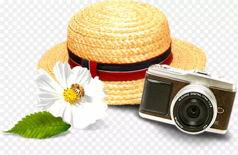 草帽-白色花帽摄像机