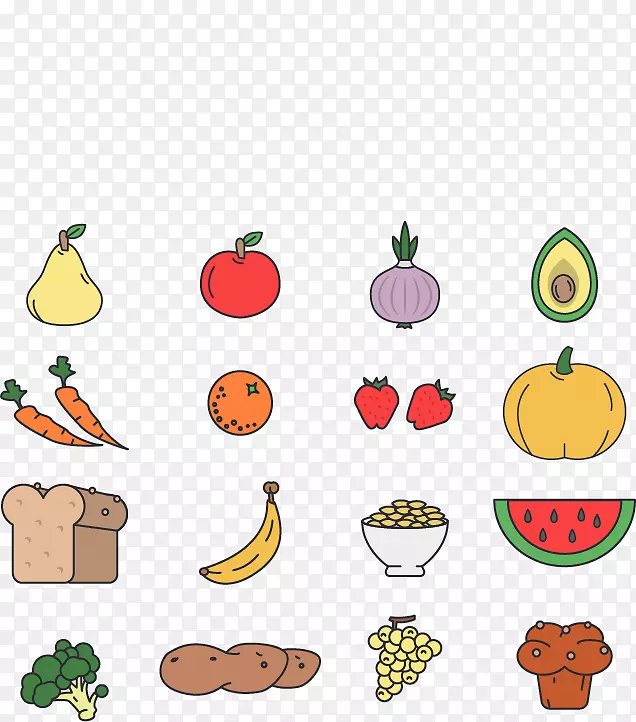 水果蔬菜-手拉水果和蔬菜