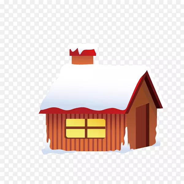 雪冬卡通圣诞-圣诞节，雪屋，冬天
