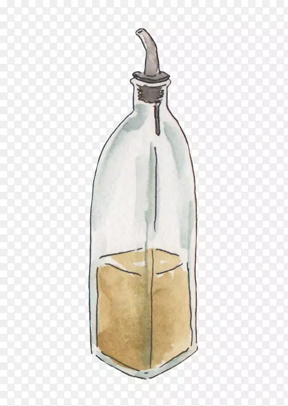 瓶橄榄油.卡通画油瓶
