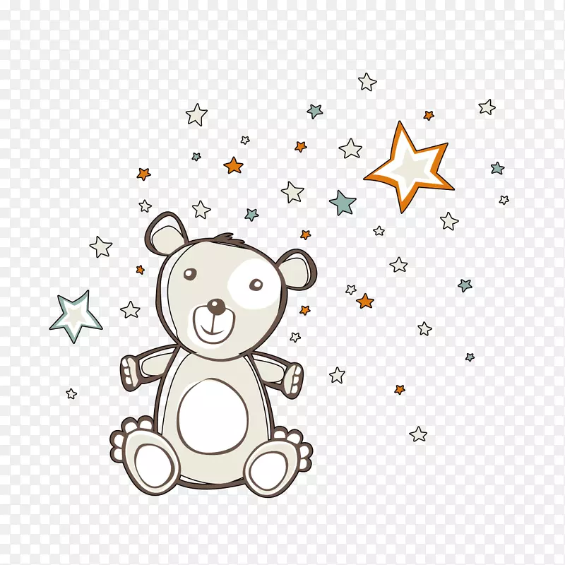 熊插图-创意手绘熊