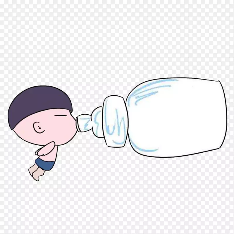 卡通饮酒插画-带着大瓶子的婴儿