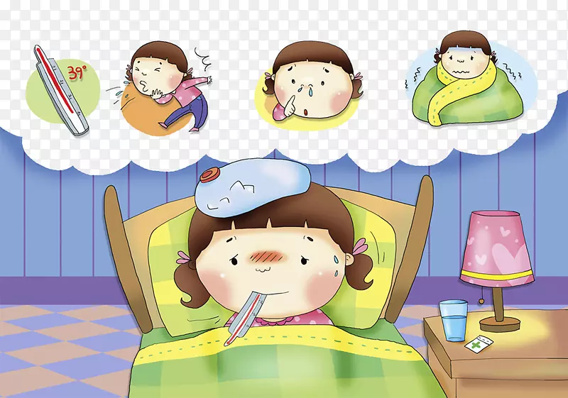 常见感冒、咳嗽、发热、病毒、传染病-婴儿发热卧床