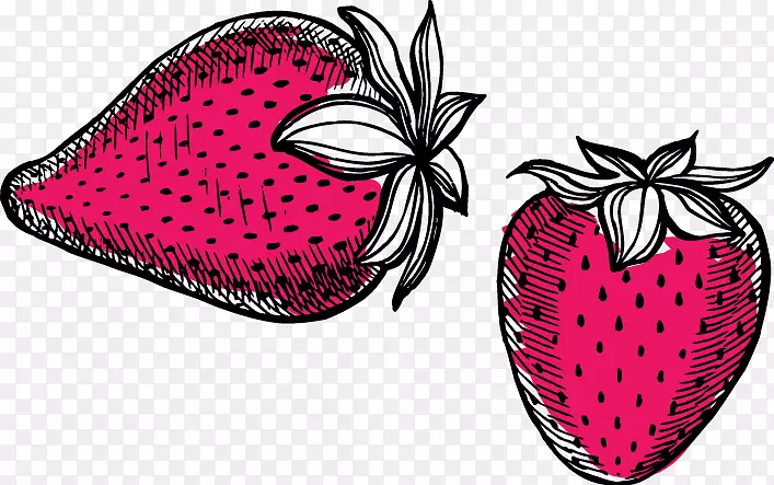 草莓手绘卡通红草莓果