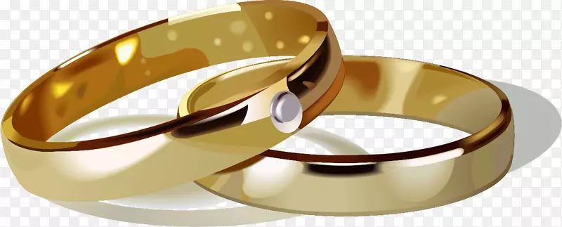 婚戒-免费剪贴画-彩绘金环