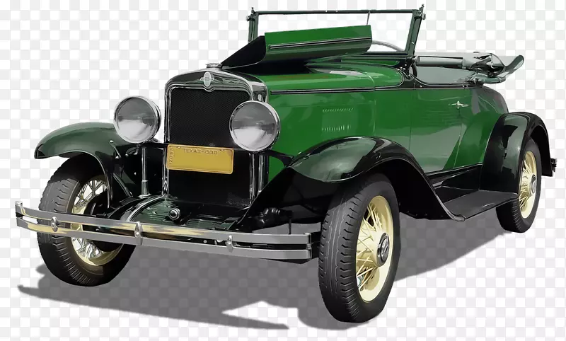 梅赛德斯-奔驰老式汽车剪贴画-绿色汽车