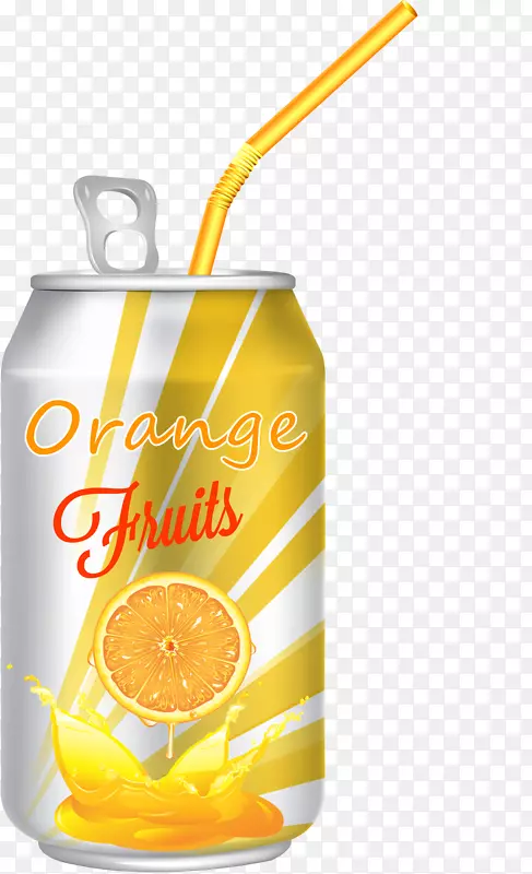 橙汁苹果汁饮料.橙汁饮料罐的载体现实瓶