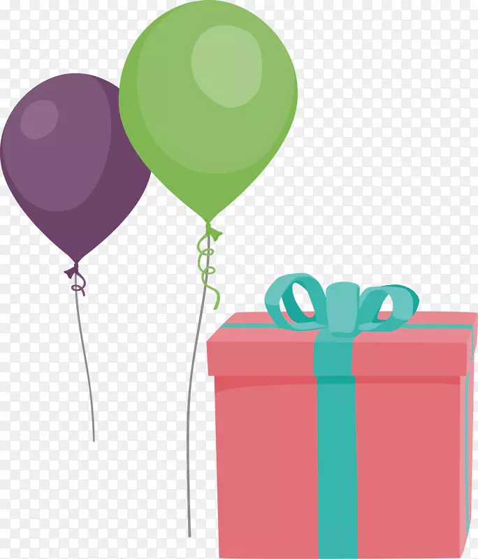 气球礼品-气球和礼品盒