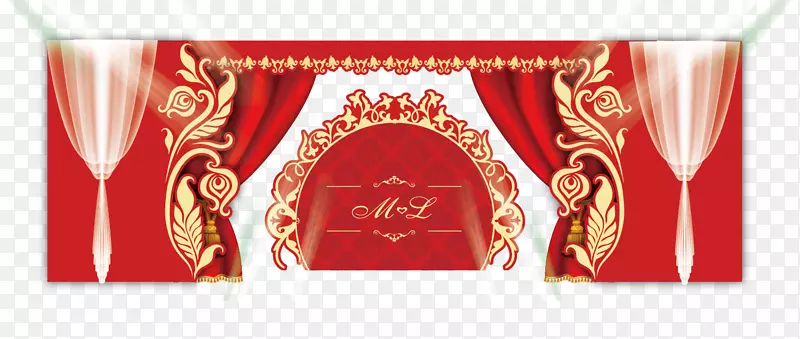 红色结婚海报-婚礼红海报背景材料