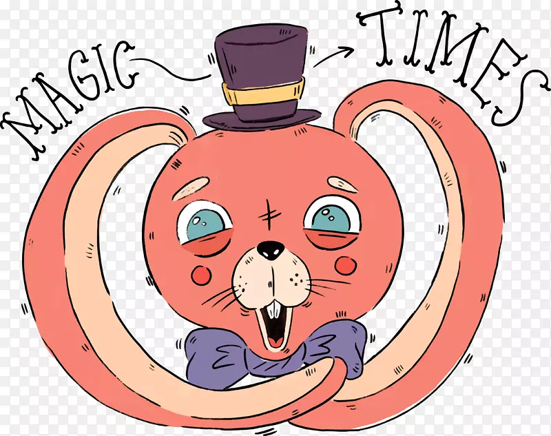 魔术马戏团插图-动物兔海报