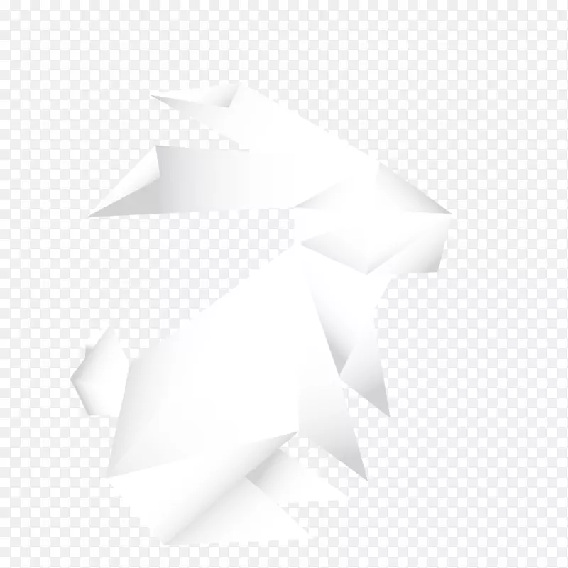白色黑花瓣角-白折纸兔