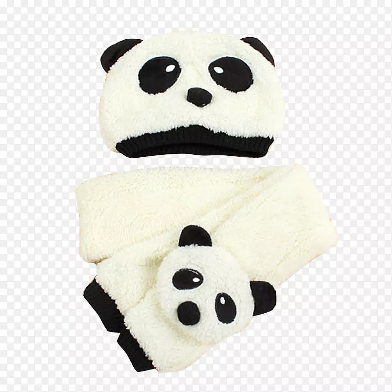 大熊猫帽围巾冬季臭味帽