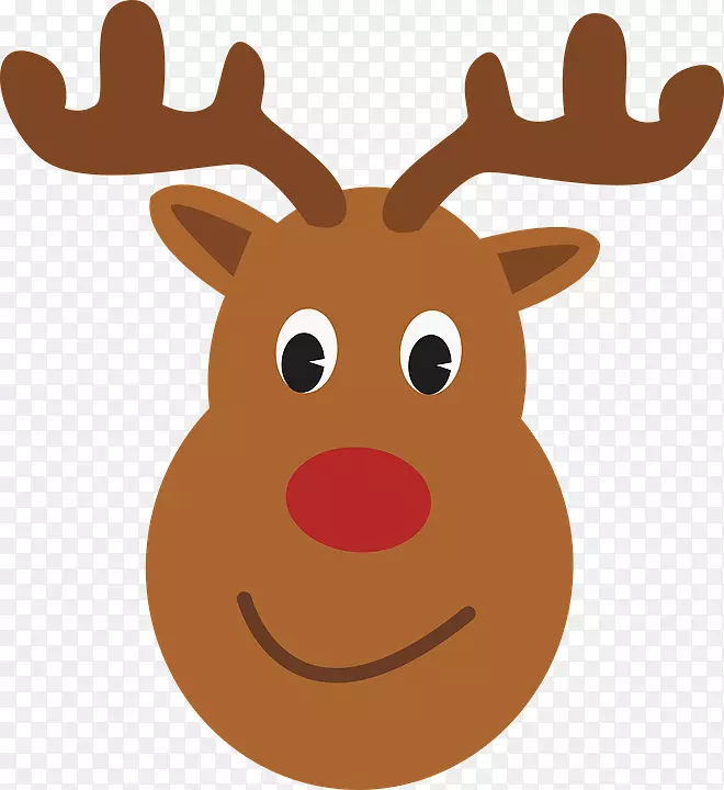 鲁道夫驯鹿圣诞老人圣诞T恤可爱的驼鹿头