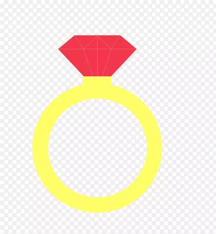 宝石摄影珠宝插图.黄色红色卡通钻石戒指