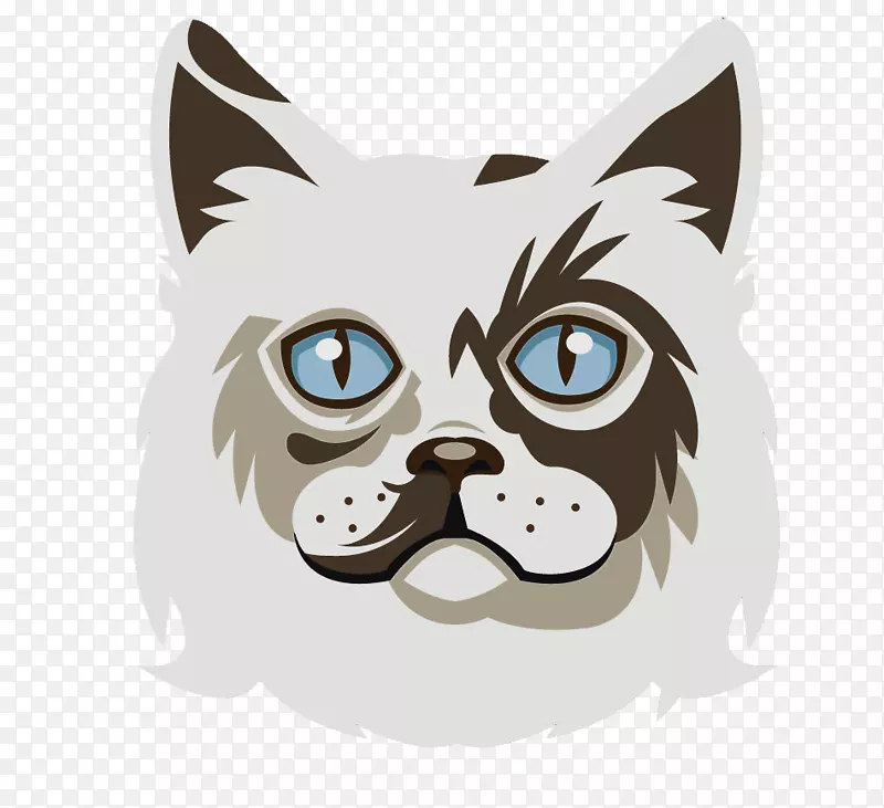 布娃娃胡须小猫狗白猫卡通动物免费材料