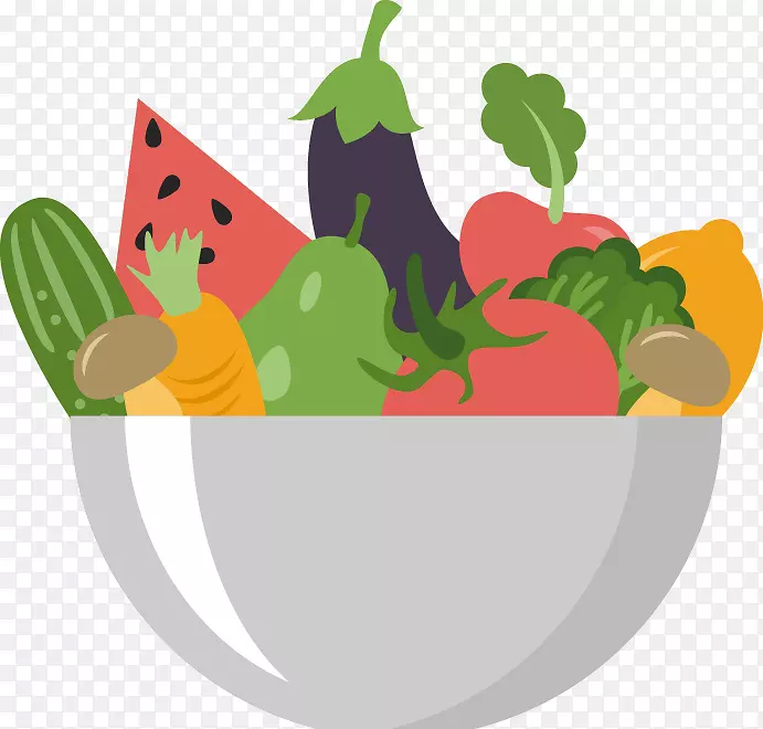 水果色拉蔬菜剪贴画手绘蔬菜图案