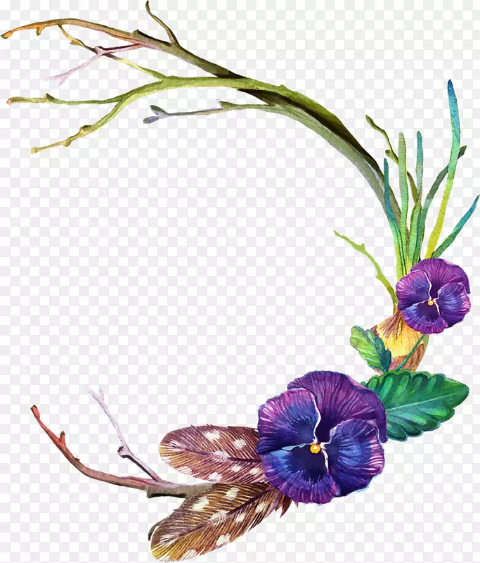 花边假发弹簧-紫色雕刻花环
