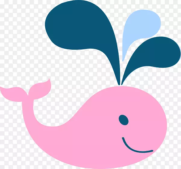 灰鲸可爱剪贴画-卡通鲸PNG