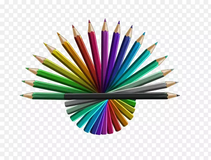 彩色铅笔和铅笔盒-文具笔创意