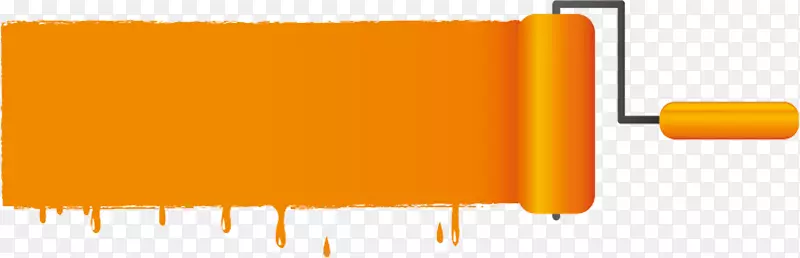 涂料辊涂漆.橙色油漆刷