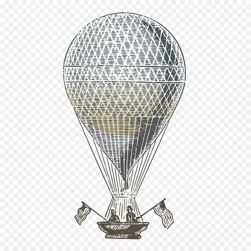 热气球空中旅行夹艺术船下的大球
