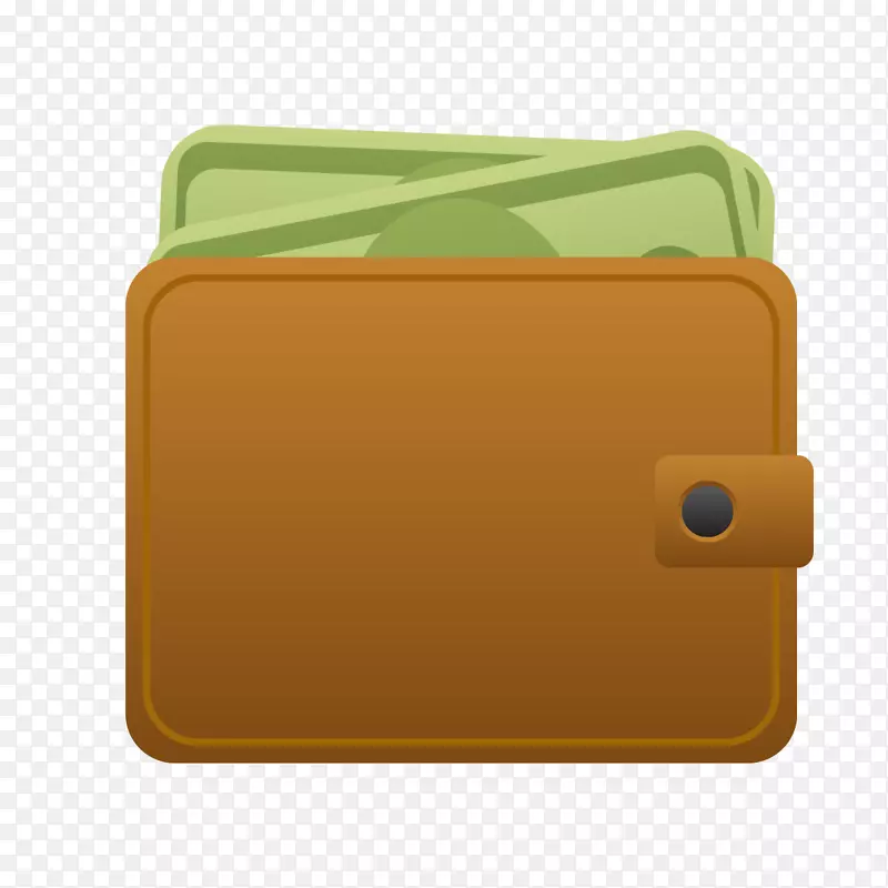 材料黄色长方形-棕色钱包模型