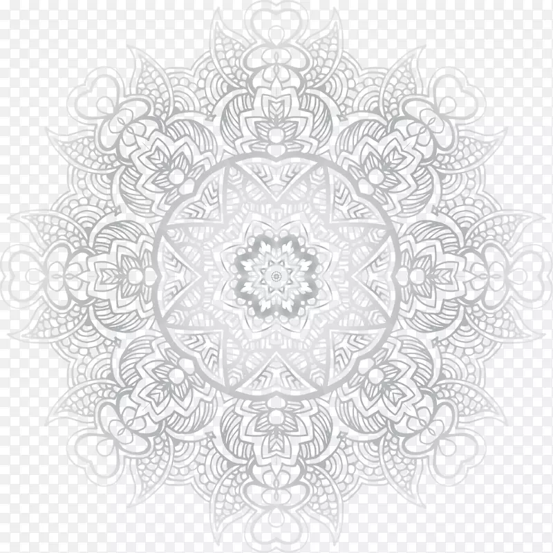 白色纺织圆图案-手绘灰色圆圈
