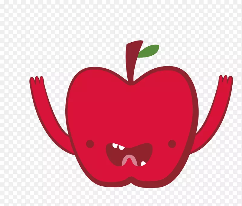 水果卡通奥格里斯-卡通红色创意苹果手