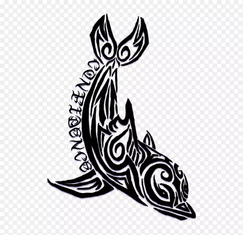 纹身波利尼西亚海豚部落剪贴画-海豚图片