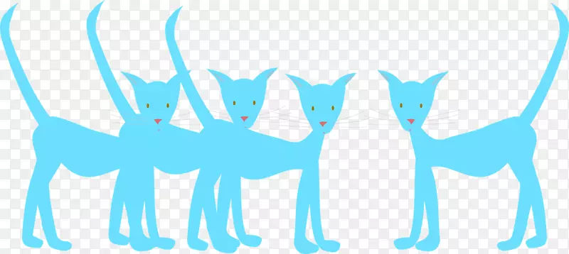 猫画夹艺术-蓝色猫剪贴画