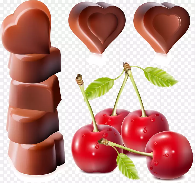巧克力蛋糕巧克力覆盖樱桃巧克力和樱桃