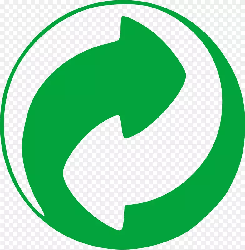 绿色点回收符号包装和标签剪辑艺术.可打印的回收符号