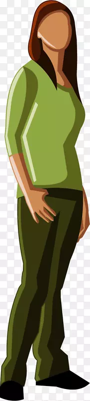 下载-绘制的绿色妇女