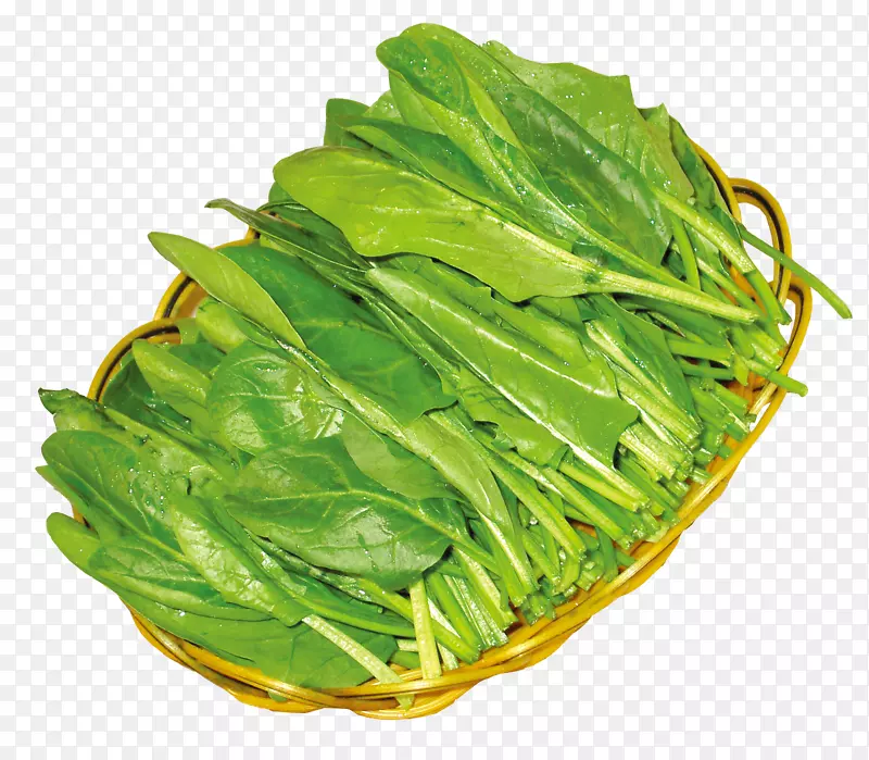 菠菜莴苣素食料理食物竹篮菠菜