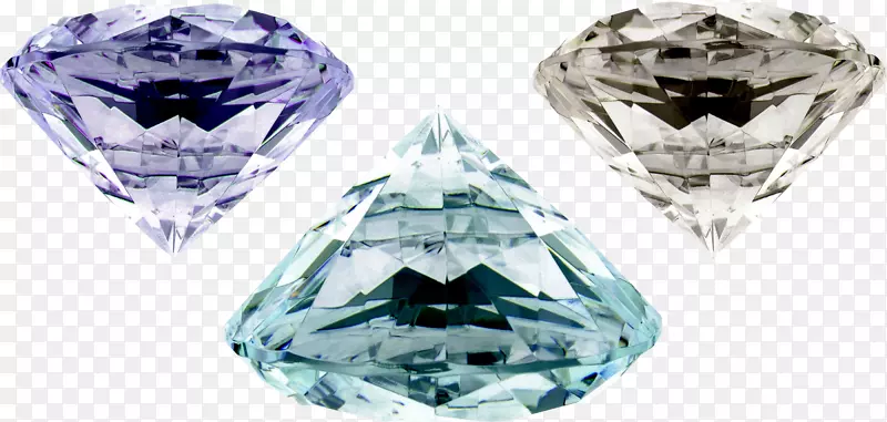 宝石钻石-无垫子的三色漂亮钻石材料